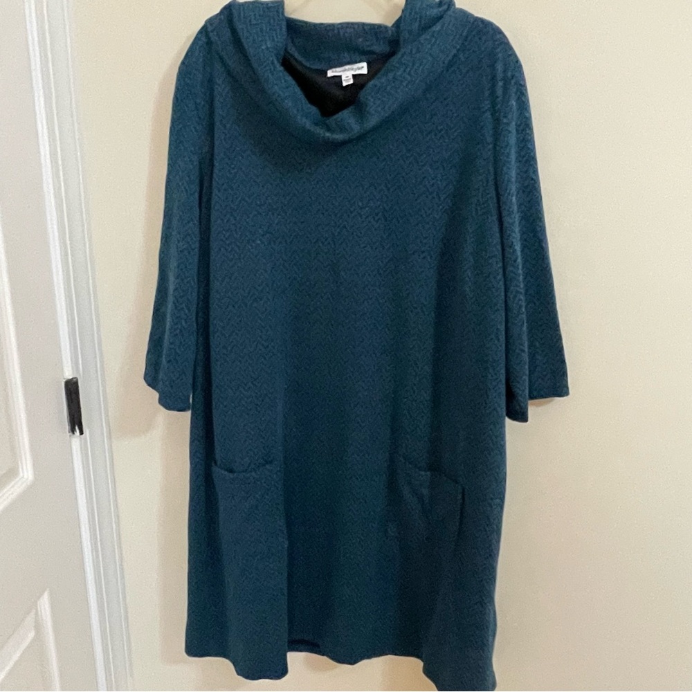 NorthStyle Teal Cowl Neck Tunic Sweater Dress Women’s Size 3X